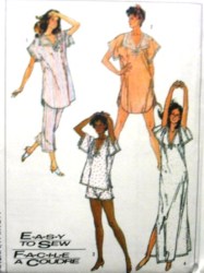 7398 EZ KIMONO NIGHTGOWN, PAJAMAS 2 LENGTHS PATTERN 14-16
